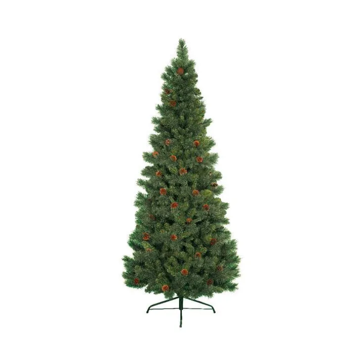 Sapin de Noël artificiel vert avec pommes de pin Norwich