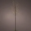 Sapin de Noël lumineux coloris noir micro LED blanc classique fixe extérieur – H 1,80 m