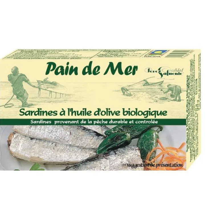 Sardines à l’huile d’olive biologique Pain de mer - 120 g