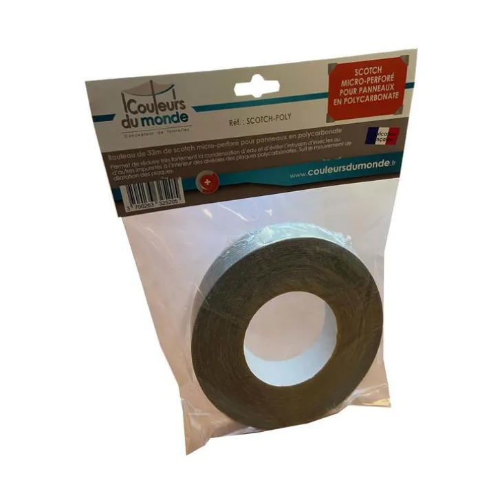 Scotch micro-perforé pour protection polycarbonate coloris gris Couleurs du monde