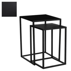 Sellette carrée en métal noir Goa taille 1 - 25 x 25 x 36 cm