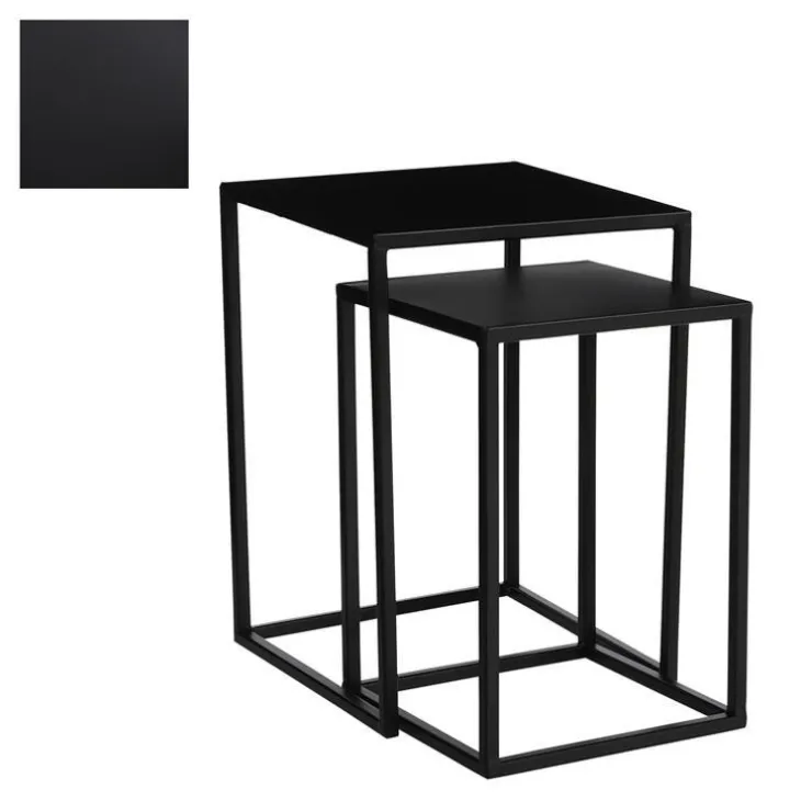 Sellette carrée en métal noir Goa taille 2 - 30 x 30 x 42 cm