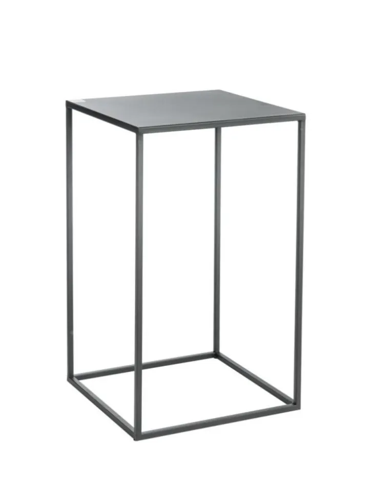 Sellette carrée en métal noir Quinty taille 3 - 30 x 30 x 50 cm