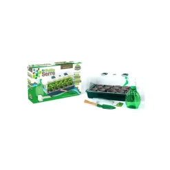 Serre de 15 pots et semences avec accessoires 38x24x18 cm