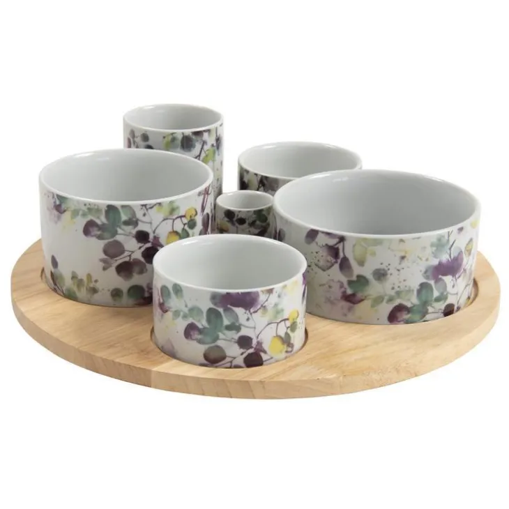 Service de 6 pièces apéritives coloris multicolore en grès - Ø 31 cm