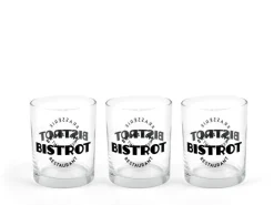 Set de 3 gobelets Bistrot coloris transparent en verre - 28 cl