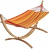 Set support et hamac EsKapade coloris orange Sunny en bois et polypropylène Jobek Hamacs - 323 x 125 x 128 cm