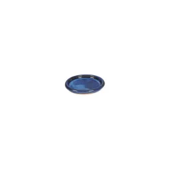 Soucoupe à bord en grès émaillé coloris aquableu Ø 16 x 1,2 cm