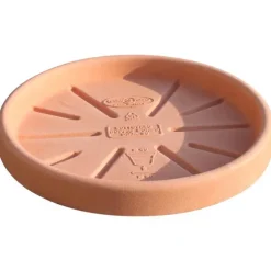 Soucoupe à double bord en polyéthylène Terre de sienne Euro3plast - Ø 30 cm