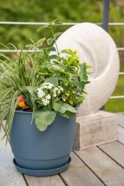 Soucoupe bleu jean pour pot Poetic Joy 60 - Ø 45,6 cm