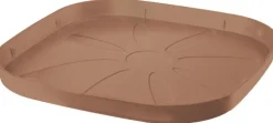 Soucoupe carrée en plastique recyclé Deroma Origin Cotto - 24 x 24 x 2,25 cm