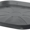 Soucoupe carrée en plastique recyclé gris Deroma Origin Grigio - 24 x 24 x 2,25 cm
