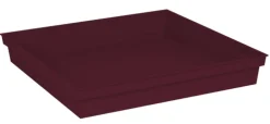 Soucoupe carrée en plastique rouge Bourgogne Eda Toscane - 40 x 40 cm