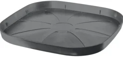 Soucoupe carrée en plastique recyclé gris Deroma Origin Grigio - 32 x 32 x 2,8 cm