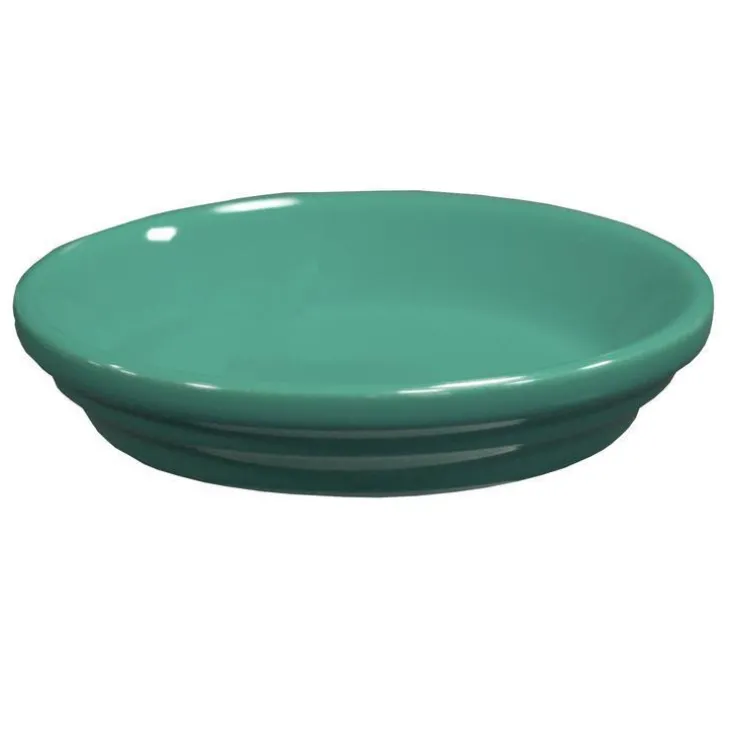 Soucoupe de pot en terre cuite émaillée vert amande Decolines - Ø 12 cm