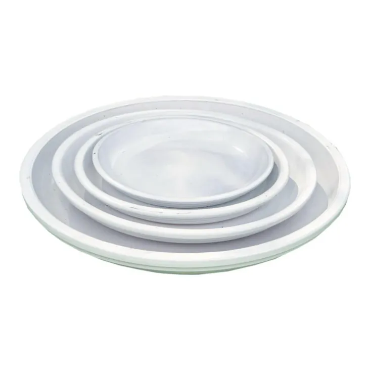 Soucoupe en grès émaillé blanc Decolines Littoral - Ø 30 cm