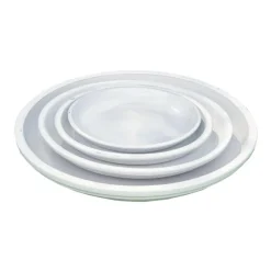 Soucoupe en grès émaillé blanc Decolines Littoral - Ø 25 cm