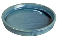 Soucoupe en grès émaillé bleu turquoise Passion for Pottery Shanghaï - Ø 25 cm