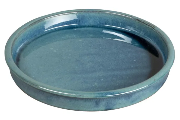 Soucoupe en grès émaillé bleu turquoise Passion for Pottery Shanghaï - Ø 25 cm