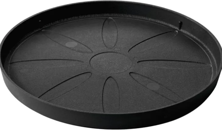 Soucoupe en plastique recyclé coloris anthracite Deroma Origin Anthracite - Ø 25 x H 2,3 cm