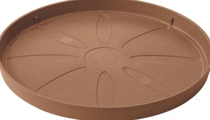 Soucoupe en plastique recyclé Deroma Origin Cotto - Ø 41 x H 3,6 cm