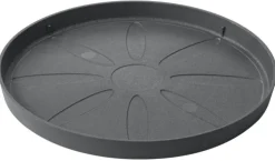 Soucoupe en plastique recyclé gris Deroma Origin Grigio - Ø 25 x H 2,3 cm