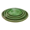 Soucoupe en terre cuite émaillée verte Poterie du Bousquet Costa - Ø 38 x H 3,8 cm