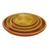 Soucoupe en terre cuite émaillée jaune miel Poterie du Bousquet Costa - Ø 38 x H 3,8 cm