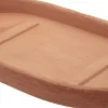 Soucoupe ovale moderne en terre cuite claire Anticomestiere - 44 x 25 cm