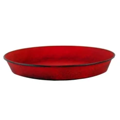 Soucoupe pot Reb en acier rouge mat Ø 24 x H 3 cm