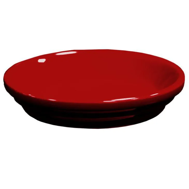 Soucoupe pour pot horticole émaillée rouge grenat - Ø 12 x H 2,5 cm