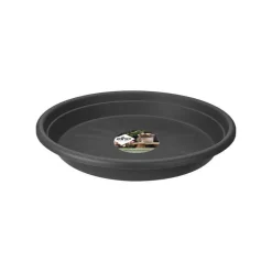 Soucoupe Ronde couleur terre anthracite - Ø 25x3.7 cm