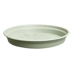 Soucoupe ronde en plastique vert pierre Elho green Basics - Ø 10 cm