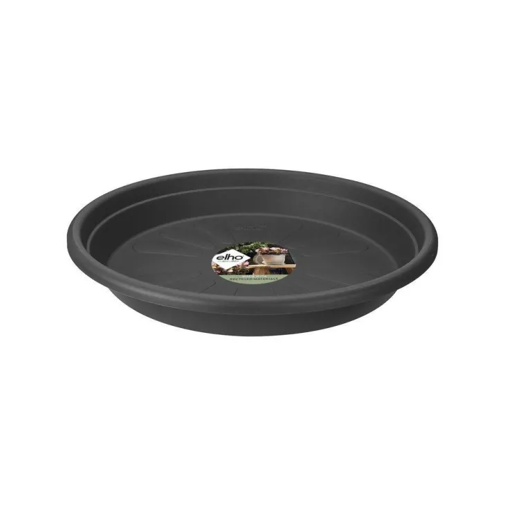 Soucoupe ronde en plastique recyclé anthracite Elho - Ø 35 cm