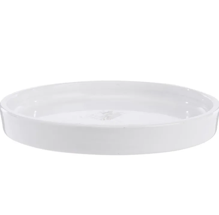 Soucoupe Subly en céramique blanc émaillée - Ø 30 x 3,5 cm