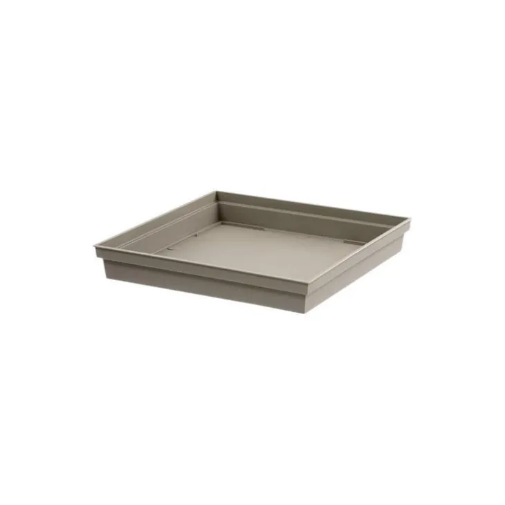 Soucoupe Toscane carrée coloris taupe 40 x 40 x 5,9 cm