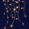 Stalactite lumineuse connectable x3 à 160 LED flash blanc chaud sur câble blanc - 8 m x 0,54 m