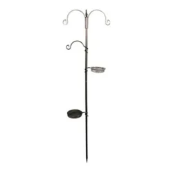 Station d'alimentation melva noire à 5 supports 50 x 20 x 189 cm