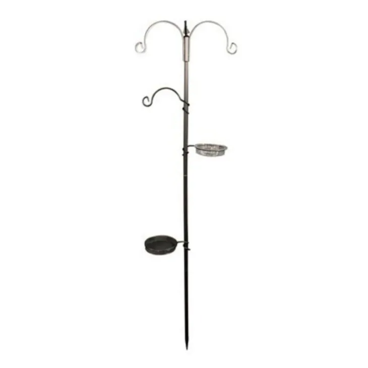 Station d'alimentation melva noire à 5 supports 50 x 20 x 189 cm