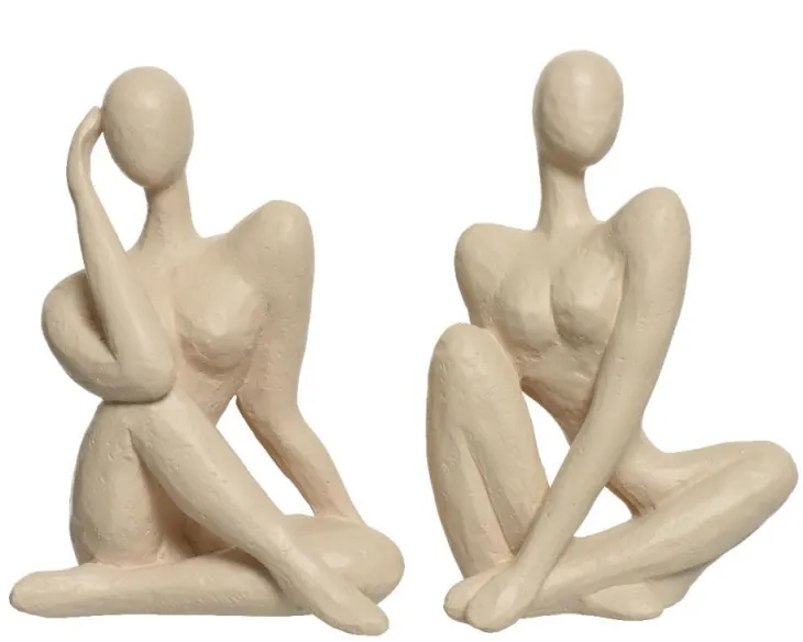 Statue coloris blanc en polyrésine - 13 x 10,5 x 20 cm