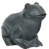 Statue forme grenouille en polymagnésium vert antique - 26 x 40 x 32 cm
