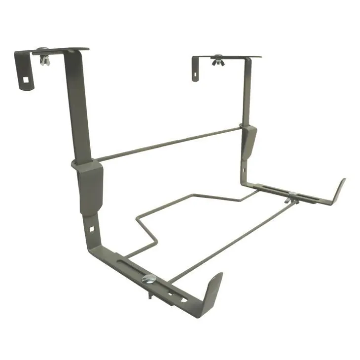 Support balconnière universel ergonomique en métal gris souris 35 cm