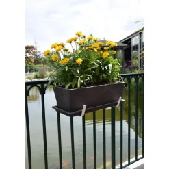 Support de jardinière universel large en métal blanc 35 cm