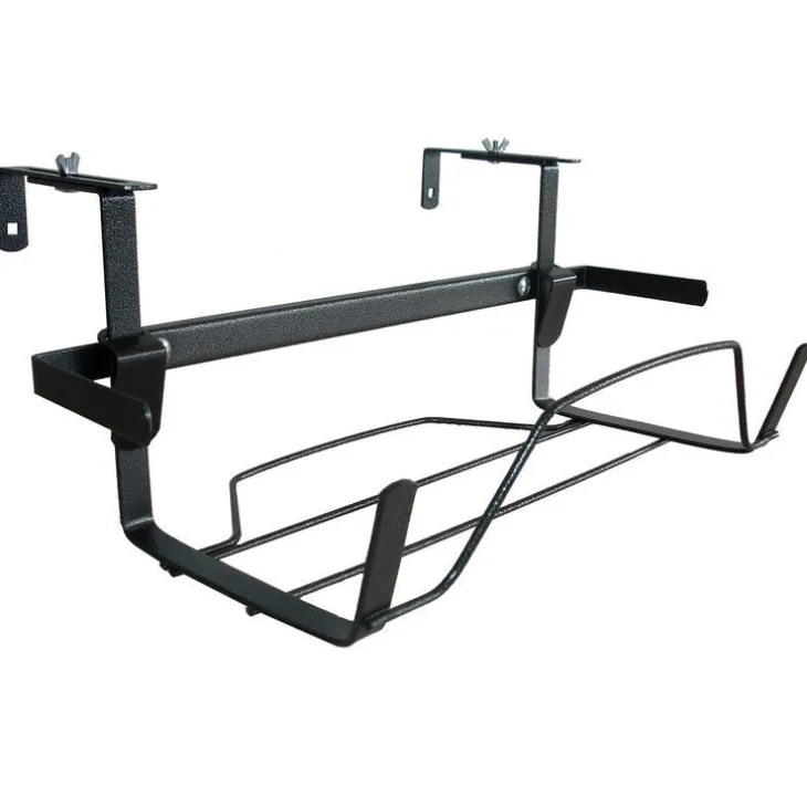 Support jardinière extensible en métal gris martelé 44 à 65 cm