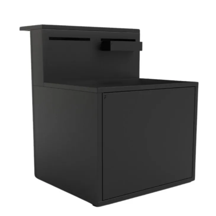 Support pour plancha fermé en acier noir forme comptoir de bar Forge Adour - 90 x 97,2 x 112,5 cm