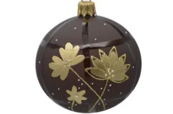Suspension boule décorative nature coloris marron en verre - Ø 7 cm