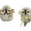 Suspension déco chouette en plumes synthétiques - 9 cm