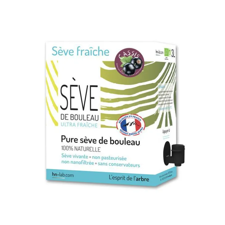 Sève de bouleau fraîche aux bourgeons de cassis hn-lab - 3 L