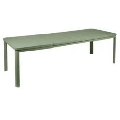 Table 2 allonges en aluminium coloris cactus Oléron Fermob - 155/255 x 100 x 74 cm