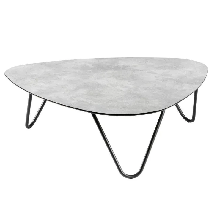 Table basse Cocoon ciment coloris noir en HPL Lafuma - 96 x 102 x 33 cm